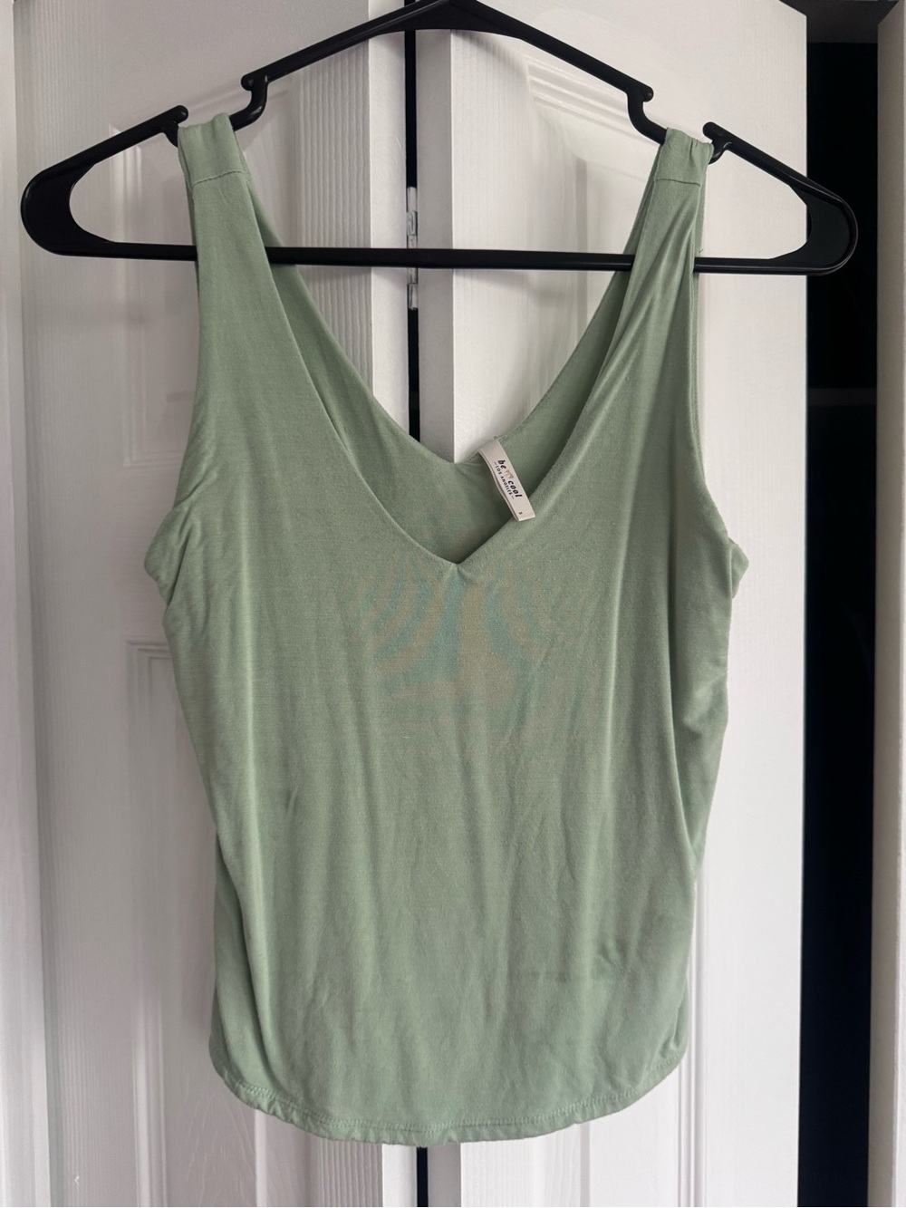 BE COOL Sage Green V-Neck Sleeveless Tank Top